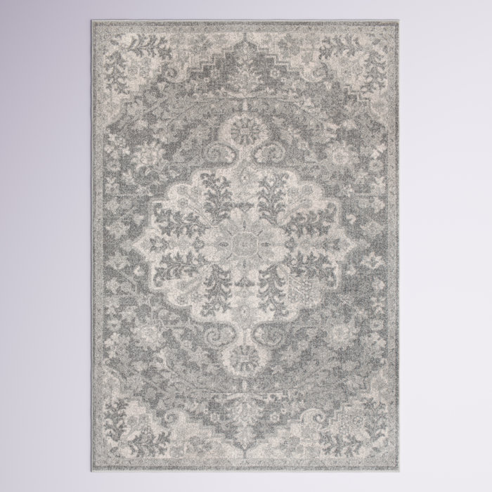 Mistana™ Hillsby Performance Light Gray/Charcoal Rug & Reviews Wayfair